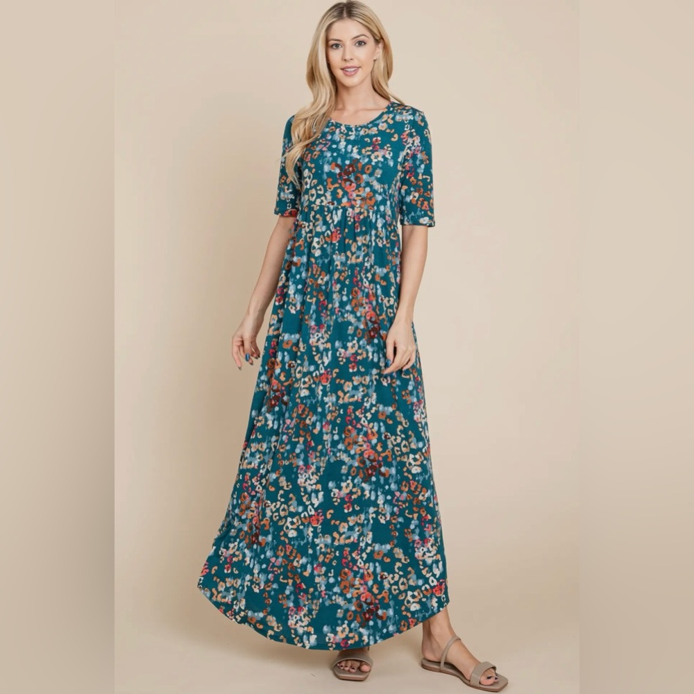 Blue Leopard Maxi Dress